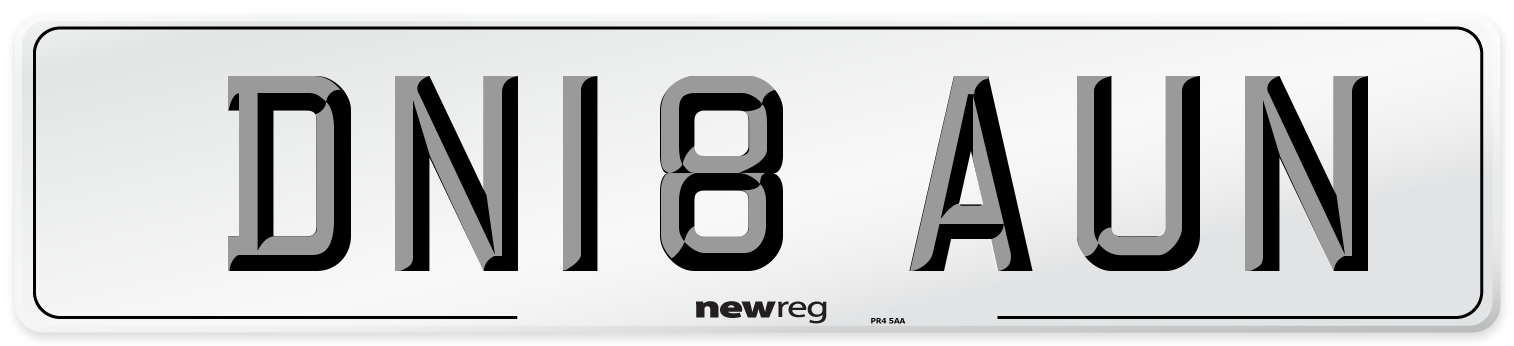 DN18 AUN Number Plate from New Reg